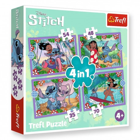 34631 TREFL PUZZLE 4w1 LILO I STITCH SZALONY DZIEŃ