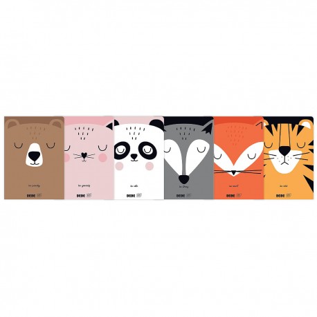 348227 ZESZYT W KRATKĘ A5 32 BEBE ZWIERZAKI FRIENDS INTERDRUK