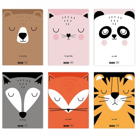 348234 ZESZYT W KRATKĘ A5 32 3-LINIA BEBE ZWIERZAKI FRIENDS INTERDRUK