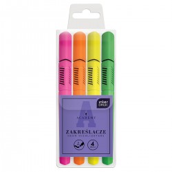 350022 ZAKREŚLACZE NEONOWE 4 KOLORY ACADEMY INTERDRUK