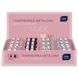 346568 TEMPERÓWKA METALOWA STRUGACZKA PODWÓJNA NUDE 24 szt. DISPLAY INTERDRUK