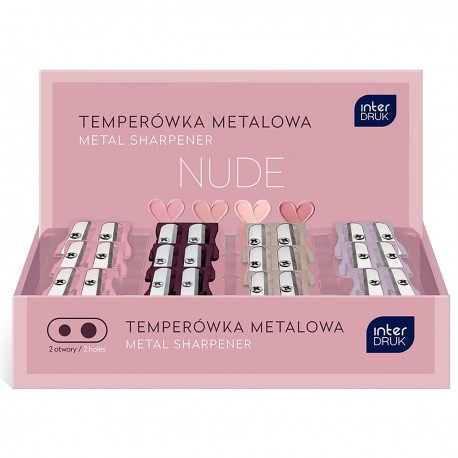 346568 TEMPERÓWKA METALOWA STRUGACZKA PODWÓJNA NUDE 24 szt. DISPLAY INTERDRUK