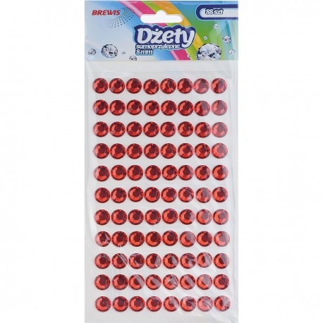 684554 DŻETY SAMOPRZYLEPNE - CZERWONY 8 mm 88 szt. BREWIS