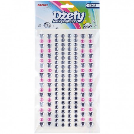 685568 DŻETY SAMOPRZYLEPNE - PASKI MIX + SERCA 160 szt. BREWIS