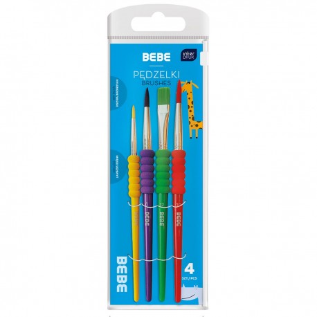 327789 BEBE PĘDZELKI z UCHWYTEM 4 SZT. INTERDRUK