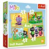 34654 TREFL PUZZLE 4w1 MILO, POZNAJ MILO I JEGO PRZYJACIÓŁ 3+