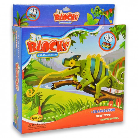 008736 PUZZLE 3D KLOCKI KAMELEON MERCANTE