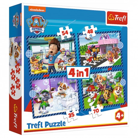 34650 TREFL PUZZLE 4w1 PSI PATROL, PSIE SPRAWY