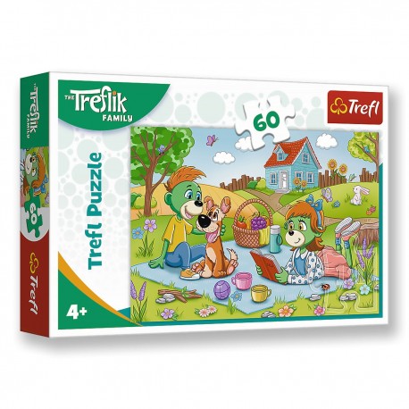 17394 TREFL PUZZLE 60 el RODZINA TREFLIKÓW, PRZYGODY RODZINY TREFLIKÓW