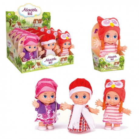 470818 MINI LALKA W CZAPECZCE 3 WZORY DISPLAY GAZELO