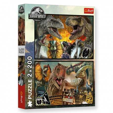 13316 TREFL PUZZLE 2x200 el. JURASSIC WORLD, PREHISTORYCZNY ŚWIAT