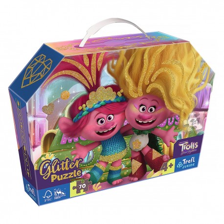53021 TREFL PUZZLE 70el TROLLE - Z BROKATEM GLITTER