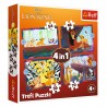 34653 TREFL PUZZLE 4w1 KRÓL LEW, ODWAŻNY KRÓL LEW