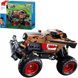 453910 KLOCKI SLUBAN POWERBRICKS MONSTER TRUCK POMARAŃCZOWY PULLBACK 269 el GAZELO (G198843)