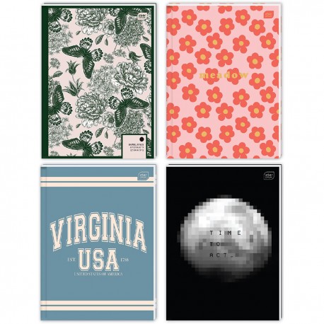 170828 BRULION W KRATKĘ A4 96 MIX WZORÓW INTERDRUK