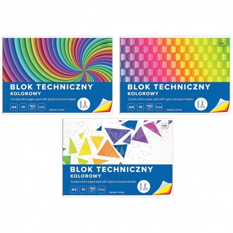 170811 BLOK TECHNICZNY A3 KOLOROWY 160G INTERDRUK