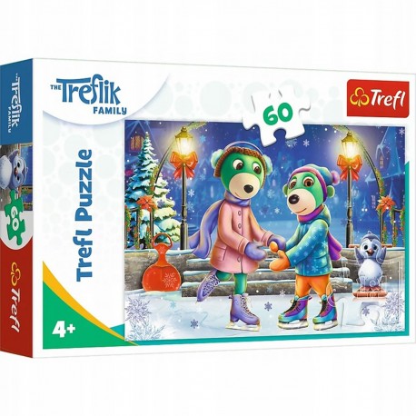 17383 TREFL PUZZLE 60 el RODZINA TREFLIKÓW, ZIMA U TREFLIKÓW