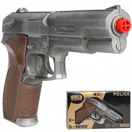 004514 GONHER METALOWY PISTOLET POLICYJNY 8 NABOI PULIO