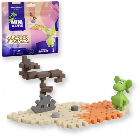 906170 KLOCKI MINI WAFFLE - DIPLODOK I PUSTYNIA 25 EL. SASZETKA MARIOINEX