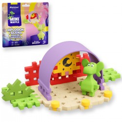 906187 KLOCKI MINI WAFFLE - DIPLODOK I SCENA 25 EL. SASZETKA MARIOINEX