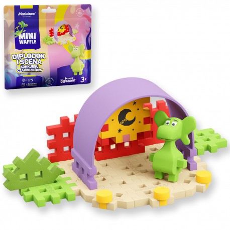 906187 KLOCKI MINI WAFFLE - DIPLODOK I SCENA 25 EL. SASZETKA MARIOINEX