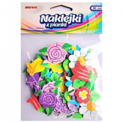 706466 NAKLEJKI Z PIANKI KWIATY 33 szt. BROKAT BREWIS