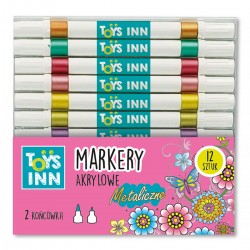 299155 STNUX MARKERY AKRYLOWE METALICZNE 12szt DWUSTRONNE