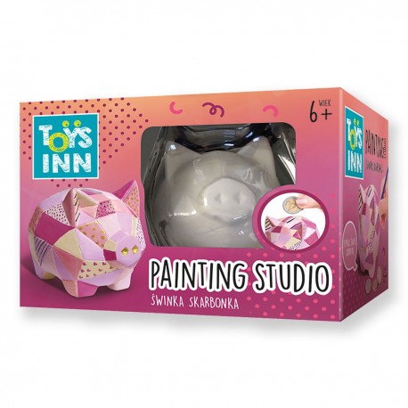 298820 STNUX SKARBONKA DO MALOWANIA Z FARBAMI - ŚWINKA