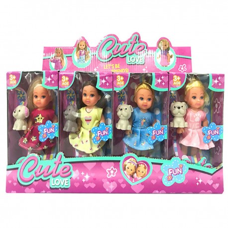 432369 LALKA MINI Z PIESKIEM 4 WZORY 12 cm DISPLAY BIGTOYS