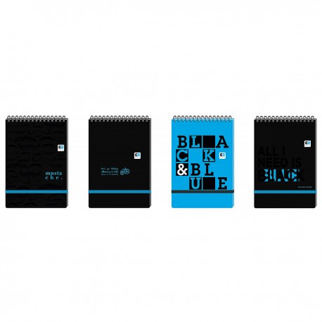 207418 KOŁONOTATNIK W KRATKĘ A5 100 BLACK&BLUE INTERDRUK