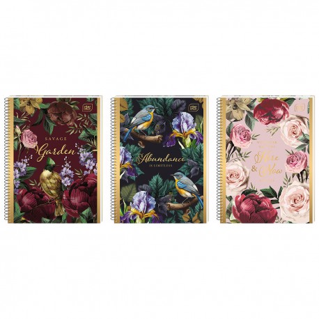 348579 KOŁOZESZYT W KRATKĘ B5 100 KWIATY MIX INTERDRUK