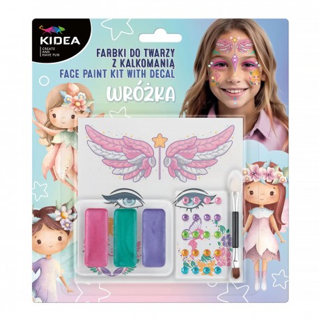 KIDEA 700408 FARBKI DO TWARZY Z DIAMENTAMI I KALKOMANIĄ WRÓŻKA