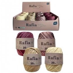 345547 RAFIA NA SZPULCE 20m SATIN GOLD 4 KOL. DISPLAY INTERDRUK