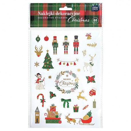 354228 NAKLEJKI DEKORACYJNE CHRISTMAS 60 SZT. MIX ŚWIĘTA INTERDRUK