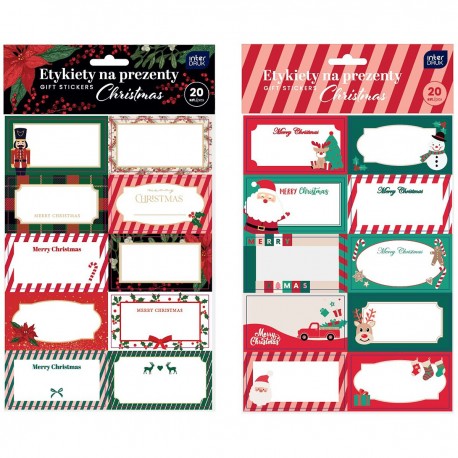 354211 ETYKIETY NA PREZENTY CHRISTMAS 20 SZT. INTERDRUK