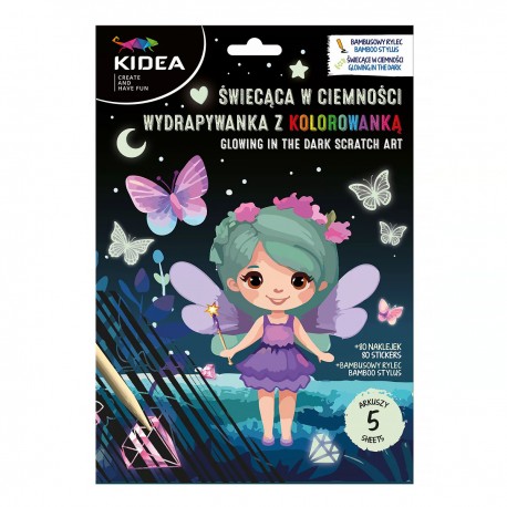 KIDEA 700170 WYDRAPYWANKA Z KOLOROWANKA ŚWIECĄCA W CIEMNOŚCI MAGIC