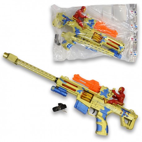 018430 KARABIN Z SUPERBOHATEREM 60 CM ZŁOTY F.H. TOYS