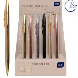 346834 DŁUGOPIS METALOWY SLIM SATIN GOLD 4 KOLORY INTERDRUK