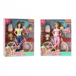 453217 LALKA NA ROWERZE BEAUTY + PIES + AKCESORIA GAZELO
