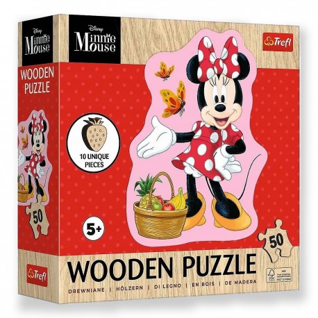 20279 TREFL PUZZLE 50 EL. DISNEY, MYSZKA MINNIE - DREWNIANE