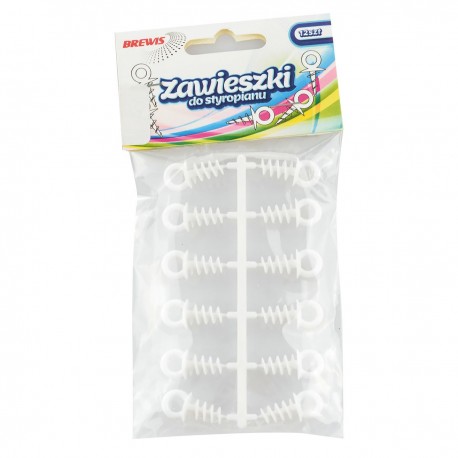 685650 PLASTIKOWE ZAWIESZKI DO STYROPIANU OZDOBY i BOMBKI 12 szt. BREWIS