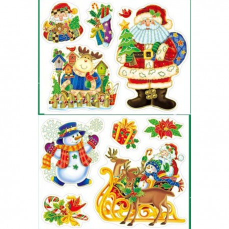 704509 NAKLEJKI NA FOLII MIX ŚWIĄTECZNY OZDOBY ŚWIĘTA BREWIS