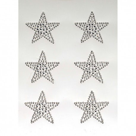 701171 DŻETY SAMOPRZYLEPNE - DUŻE GWIAZDY SREBRNY 6 szt. BREWIS