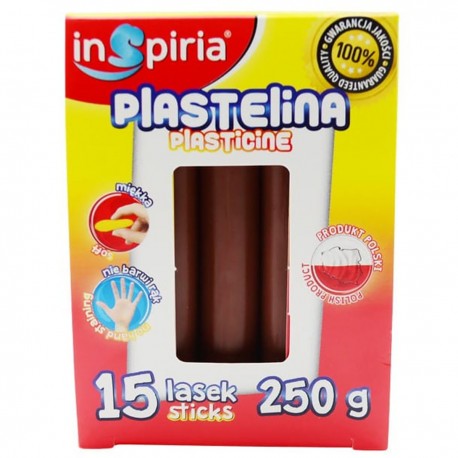 009899 INSPIRIA PLASTELINA 15 szt. KOLOR BRĄZOWY 250 g SCHEMAT