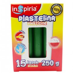 009905 INSPIRIA PLASTELINA 15 szt. KOLOR CIEMNO ZIELONY 250 g SCHEMAT