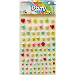 706763 DŻETY SAMOPRZYLEPNE - SERCA MIX KOLOROWY 84 szt. BREWIS