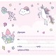 668538 ZAPROSZENIE UNICORN JEDNOROŻEC NA TĘCZY 5 SZTUK + KOPERTY HENRY