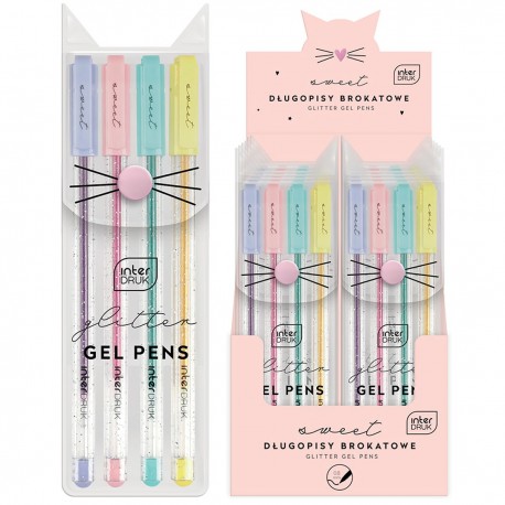 7330024 DŁUGOPISY BROKATOWE ŻELOWE SWEET 4SZT