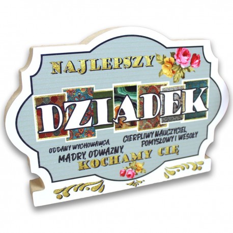 169772 STATUETKA NAJLEPSZY DZIADEK 16,5x11,5 DZIEŃ DZIADKA PŁYTA MDF 7&7