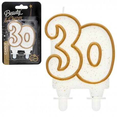 638957 GODAN URODZINY ŚWIECZKA CYFRA LICZBA "30" ZŁOTY KONTUR